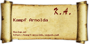 Kampf Arnolda névjegykártya